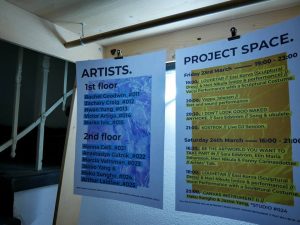Photograph of Open Studio scheduele March 2018 at GlogauAIR