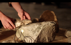 sound installation with rocks by Spanish artist Guillermo Moreno Mirallas