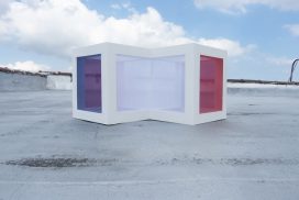 Tadasuke Jinno, former resident artist at GlogauAir, WHITE BOX,2016 silk wood acrylic, 20(w)x11.5(H)X14(d) inches
