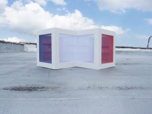 Tadasuke Jinno, former resident artist at GlogauAir, WHITE BOX,2016 silk wood acrylic, 20(w)x11.5(H)X14(d) inches