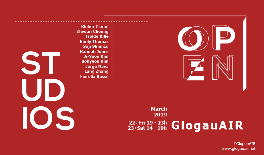 Flyer Design by Julia Donate for GlogauAIR's open studios event taking place in March 2019