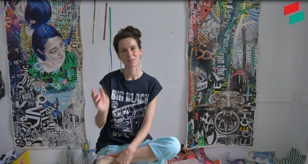 Molly Must Artist Interview, GlogauAIR resident artist, spring 2019, Kreuzberg, Berlin, USA artist, painter, collage artist, urban art
