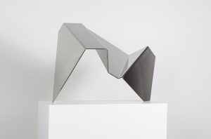 Photograph of abstract sculptural piece by artist Alejandro Urrutia, resident artist at GlogauAIR 2019