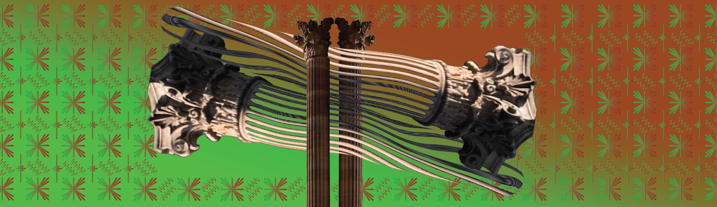 Double Cross Stitch Practice: Alte Nationalgalerie, Berlin #01 (2020), Wallpaper version
