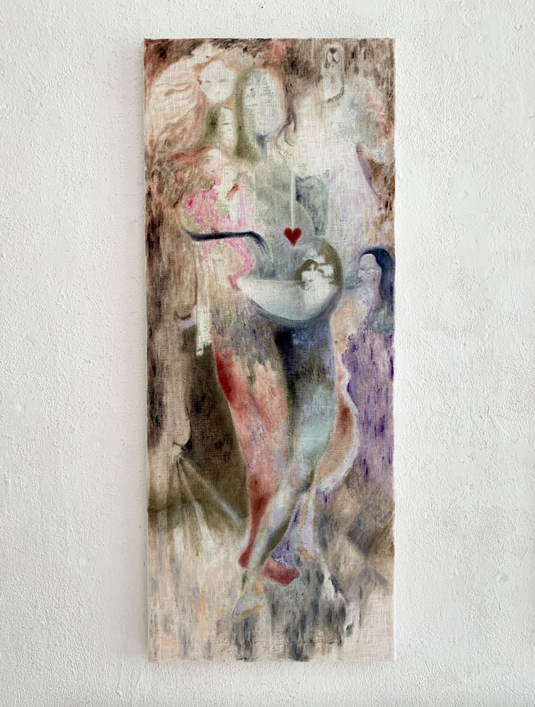 2022_Camille Allen_Virtual_Mother, oil and acrylic on linen, 40x100cm
