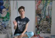 Molly Must Artist Interview, GlogauAIR resident artist, spring 2019, Kreuzberg, Berlin, USA artist, painter, collage artist, urban art
